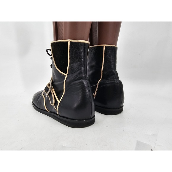 JOHN FLUEVOG "IN THE MONEY" BLACK BOOTS BOOTEES WITH BUCKLES STRAPS Size 7 - Picture 6 of 16